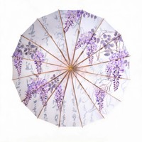 Parapluie en papier huilé bleu lotus de style chinois, accessoire photo de mariage, parapluie décoratif fait main, logo personnalisé