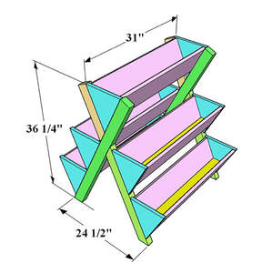 Jardinière en bois pour balcon Boîte à fleurs en bois à 3 niveaux pour chariot Jardinière de <span class=keywords><strong>jardin</strong></span> pour l'extérieur - Product Image 5