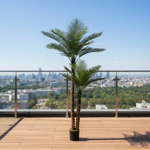 Palmier artificiel Pygmy Date de 210 cm, résistant aux UV et à l'eau, en plastique et fil métallique, pour intérieur/extérieur, palmier <span class=keywords><strong>tropical</strong></span> personnalisable pour jardin - Product Image 2