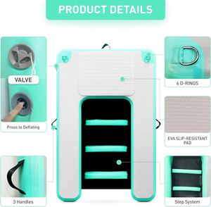Rampa de agua inflable grande para perros, rampa flotante, segura y fácil, admite perros de hasta 210 libras, adecuada para muelle de piscina y Lago - Product Image 2