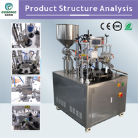 Machine de remplissage et de scellage semi-automatique à ultrasons haute fréquence 20K2000W pour tuyaux et canettes - Étanchéité précise en acier inoxydable 304