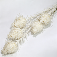 Vente en gros de fleurs artificielles en mousse PE de 120 cm, faux éryngium, faux églantier séché, couleur grise personnalisée pour les arrangements floraux de mariage, d'hôtel, de style Wabi Sabi