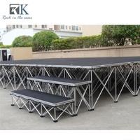 Scène modulaire portable en aluminium et contreplaqué, durable, à montage rapide, capacité de charge de 750 kg, pour événements, concerts, mariages, chœurs