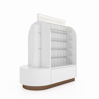 OEM Revêtement en poudre avec logo personnalisé Bois MDF blanc Boîte en acrylique transparent Vitrine et vitrine de cosmétiques