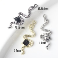 Personnalisé Simple Alliage Carré Zodiaque Serpent Petit Pendentif À Charmes DIY Bracelet Collier Accessoires