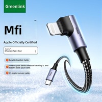 Green Alliance Mobile Game Bendy untuk Kabel Data Nilon Tipe-C US305 PD30/20W Pengisian Cepat untuk IPhone14/13