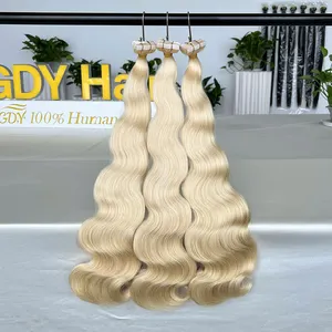 100g 20 Inch 613 Body Wave Russian Raw Hair Double Drawn Blonde Human Hair Tape In Extensions