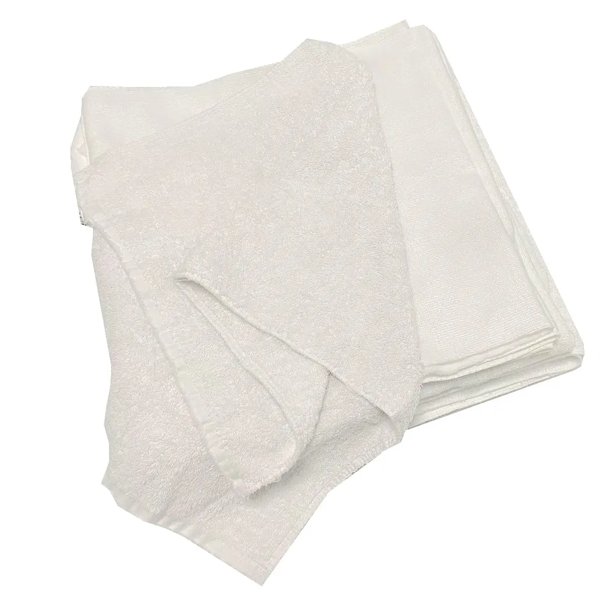 Chiffons de serviette de bain blancs 100 coton au toucher doux et doux recyclage du chiffon de serviette de magasin naturel blanc d'hôtel pour le nettoyage