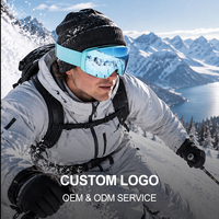 Masque de ski sphérique magnétique à double lentille haut de gamme anti-buée pour le ski alpin et le snowboard OEM haut de gamme