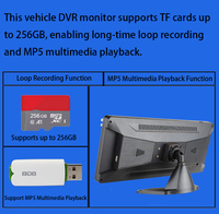 Monitor DVR para Vehículo Todo en Uno HD de 12.3 Pulgadas con Entrada de Video de 6 Canales, Detección de Punto Ciego BSD Integrada y Función Multimedia MP5