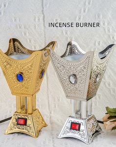 Bruciatore elettrico di lusso all'ingrosso del bakhoor dell'incenso del metallo dell'<span class=keywords><strong>oro</strong></span> della scheggia arabica - Product Image 5
