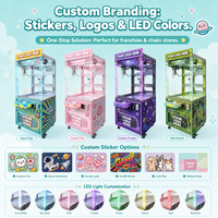 Machine de jeu à grue à pince personnalisable avec zone de prélèvement, distributeur de jouets LED, machine à pinces pour aire de jeux intérieure, pour plan d'affaires