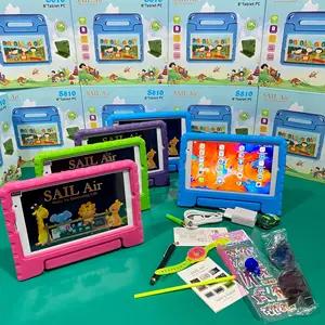 2024 Beste Verkoop Export 8Inch Kids Tablet Pc Android12 2sim Wifi Kinderen Anti-Val Onderwijs Kinderen Leren Tablet Pc