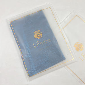 Düşük adedi 50 adet EVA buzlu doğada çözünebilir plastik torba giyim ambalaj poli Zip çanta yatay çorap ambalaj fermuarlı çanta - Product Image 3