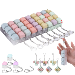 Bán buôn căng thẳng cứu trợ <span class=keywords><strong>LED</strong></span> ánh sáng cơ khí Keycap Keychain Bàn phím Keyring Thần Tài Clicker giải nén đồ chơi cho trẻ em người lớn - Product Image 1