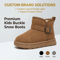 Bottes d'hiver pour enfants avec logo personnalisé, bottes imperméables, doublées de fourrure chaude, chaussures pour tout-petits, boucle en métal, semelle antidérapante