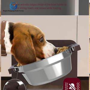 Mangkuk anjing portabel, dudukan makanan hewan peliharaan bambu kokoh dapat diatur dengan gaya Modern otomatis - Product Image 5