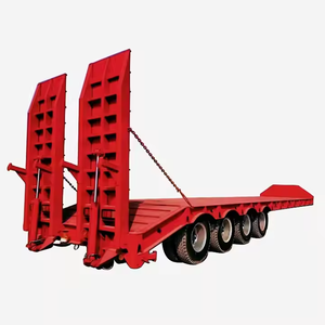 3 ejes 4 ejes 60ton 80ton 100ton cuello de cisne hidráulico Carry Excavadora Lowbed Lowboy Loader Drop Deck Low Bed Trucks Semi Trailer - Product Image 3