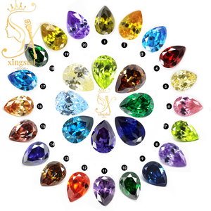 Venta al por mayor 3x4mm 10x14mm 5A Multicolor Artificial Zircon Gemas Diamante sintético <span class=keywords><strong>Piedra</strong></span> preciosa Forma <span class=keywords><strong>de</strong></span> pera Zirconia cúbica <span class=keywords><strong>Piedra</strong></span> CZ suelta - Product Image 1