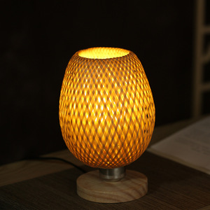 Handmade Bamboo Woven Table Lamp E27 Led Desk Light Chinese Style Zen Inspired Retro Craft Decor - Product Image 3