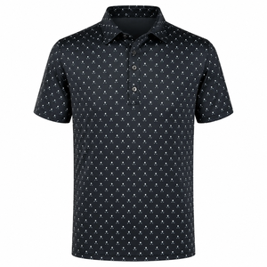Camiseta Polo Personalizada con Estampado de Club de Golf para Hombre, Negra, de Alto Rendimiento, Secado Rápido, Elástica, Fabricante de Ropa con Marca Privada OEM ODM - Product Image 5