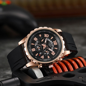 Reloj de negocios elegante para hombre de marca premium, reloj deportivo de cuarzo de alta calidad con esfera grande y correa de silicona - Product Image 3