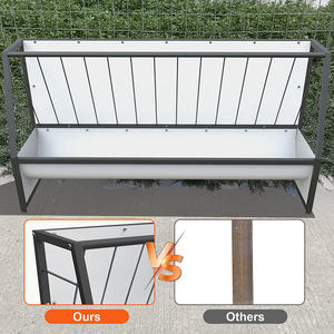 JH-Mech Facile à assembler Mangeoire à foin de pâturage de 5 pieds Mangeoire à bétail en acier galvanisé noir robuste <span class=keywords><strong>pour</strong></span> moutons - Product Image 4