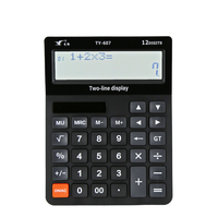 Calculatrice de bureau avec affichage à double ligne et rapport vocal est équipé de deux piles 3A.