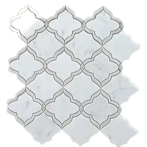 Mosaico de Mármol Gris Bardiglio Cortado con Chorro de Agua, Piedra Pulida para Decoración de Paredes, Pisos, Piscinas e Interiores de Salas de Estar - Product Image 4