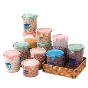 Nice-looking and utilitarian square shape kitchen Pasta Food Spice plastic storage mason jars
