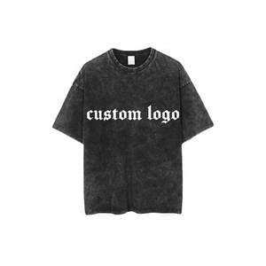 Stone Acid Washed Vintage T-shirt personnalisé 100% coton Heavyweight Mens Oversized Tshirt Dtg Print Tee Logo T-shirt - Product Image 3