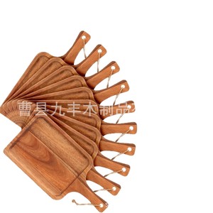 Planche à découper en bois massif avec poignée et corde de suspension, rectangulaire, pour fruits, pizzas, etc. - Product Image 5