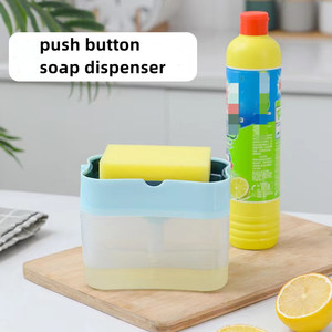 Boîte éponge en plastique 2 en 1 avec distributeur <span class=keywords><strong>de</strong></span> savon Distributeur <span class=keywords><strong>de</strong></span> savon à double couche Porte-éponge pour <span class=keywords><strong>cuisine</strong></span> - Product Image 3