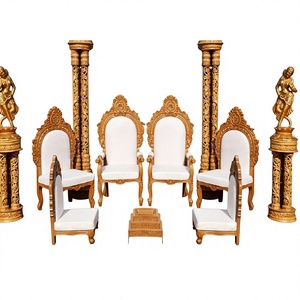 Ensemble de chaises Mandap pour cérémonie de mariage en plein air, chaises pour couple indien pour Mandap de mariage, chaises Mandap pour mariée et marié pour mariage hindou, Royaume-Uni - Product Image 1