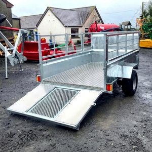 Remolque Utilitario Pequeño de Doble Eje con Laterales de Malla y Rampa, Capacidad de 1600 kg, Remolque para ATV, Suministro de Fábrica - Product Image 1