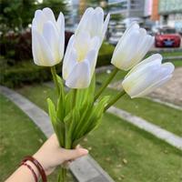 Bunga Tulip sentuhan nyata, dekorasi ruang tamu bunga Tulip buatan