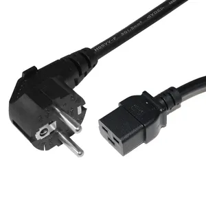 1m EU power extension cable CEE 7/7 Plug to IEC C19 Connector Power Cord for Laptop