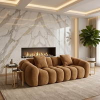 Canapé convertible sectionnel tufté sans armature, écologique, personnalisable, en tissu de haute qualité, pour salon