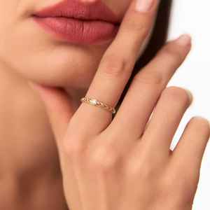 Anillo Moderno con Diamante Único, Oro Rosa de 14k con Baño de Rodio, Corte Brillante VS, 0.07 CT, Diamantes Naturales Certificados, Bajo MOQ, Ético, ODM - Product Image 5