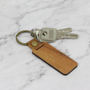 Regalo PARA EL Día DE LA Independencia, llavero de cuero PU de madera pura HECHO DE Material de madera de nogal llavero de coche - Product Image 5