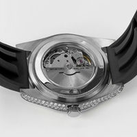 Designer S1198 Luxus-Saphir Automatikuhren mit Mechanischem Uhrwerk, VVS Moissanit-Uhren, Iced Out für Herren, Großhandel