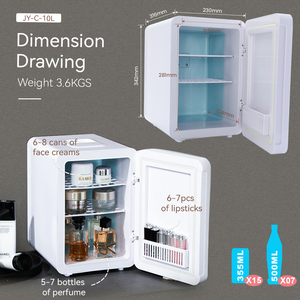 Refrigerador eléctrico portátil con pantalla LED de 10L, Mini <span class=keywords><strong>nevera</strong></span> con puerta de vidrio para cuidado de <span class=keywords><strong>la</strong></span> piel, maquillaje, cosmética - Product Image 6