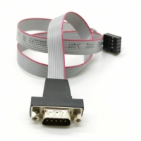 Cable plano de 10 pines IDC hembra de 2,54 mm a conector macho D-SUB DB9 de 9 pines