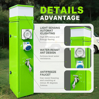 Piedestal d'alimentation et d'eau pour marina, quai de yacht et camping-car, prise extérieure de jardin, boîtier en acier inoxydable 304 / 316