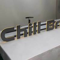 Enseigne rétroéclairée LED en acier inoxydable antirouille avec logo personnalisé, lettres lumineuses pour mur de bureau d'entreprise