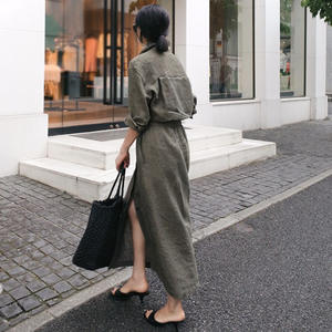 Novedades 2026, Vestido Camisero de Algodón y Lino Estilo Coreano, Ropa de Moda para Mujer, Vestidos Elegantes para Dama - Product Image 4