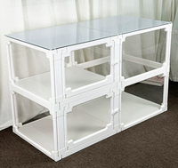 Clôture et cage pour animaux de compagnie d'intérieur à double couche transparente en ABS PET mobile sans fermeture pour chiens et chats