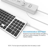 Clavier sans fil Bluetooth rechargeable pleine taille avec pavé numérique pour iPad MacBook Air/Pro iMac
