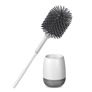 Brosse de toilette en silicone, kit de nettoyage de cuvette de toilette robuste, brosse de nettoyage de toilette à main durable avec bec verseur d'eau - Product Image 1