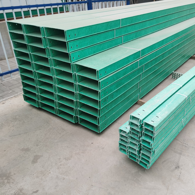 Fireproof Electrical Industrial FRP Molding Multi-specification Ladder-type Cable Trays Cutting Customizable Sizes Colors High
